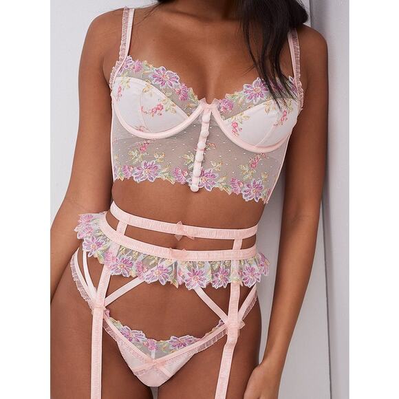 For Love & Lemons for Victoria's Secret April Bloom Bra Fairy Romantic Floral - Picture 2 of 5